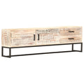 TV cabinet 140x30x45 cm solid acacia wood white