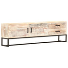 TV cabinet 140x30x45 cm solid acacia wood white