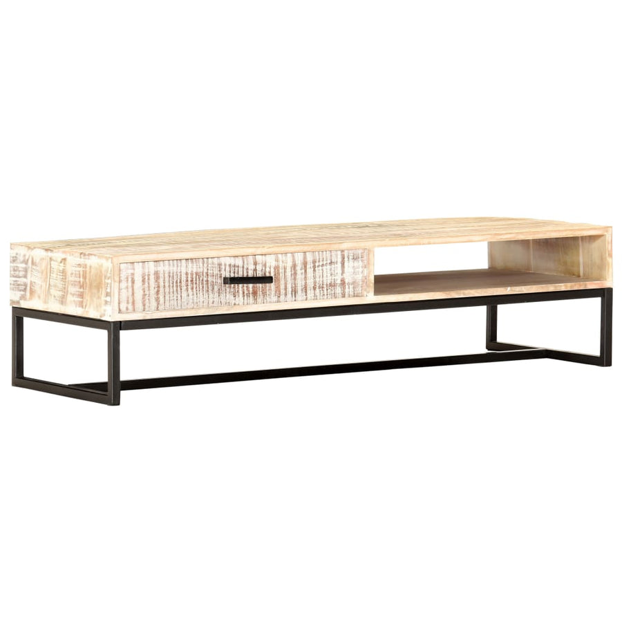 Salontafel 117x50x30 cm massief acaciahout wit