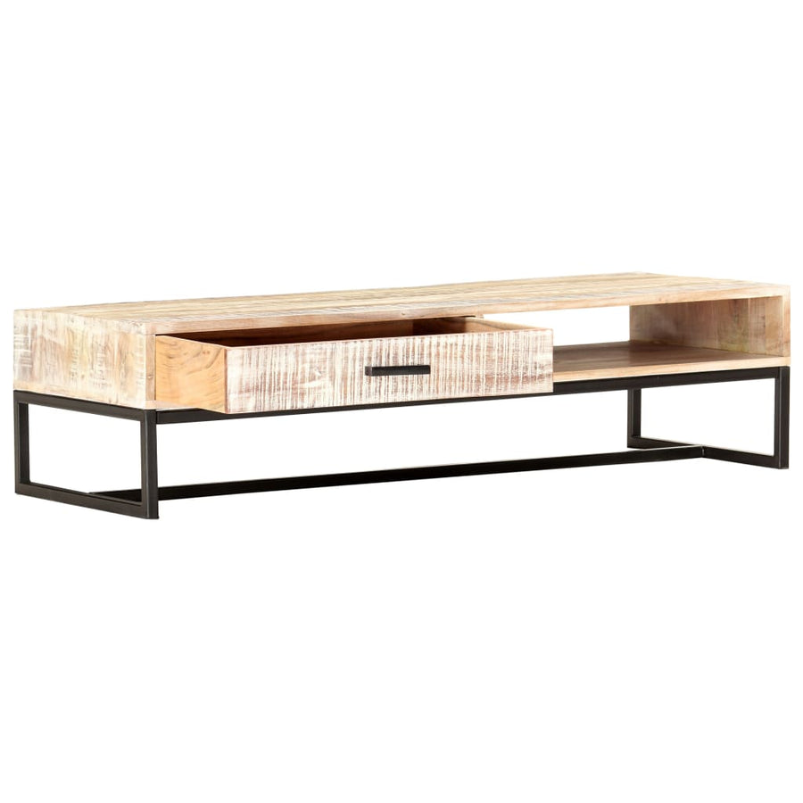 Salontafel 117x50x30 cm massief acaciahout wit