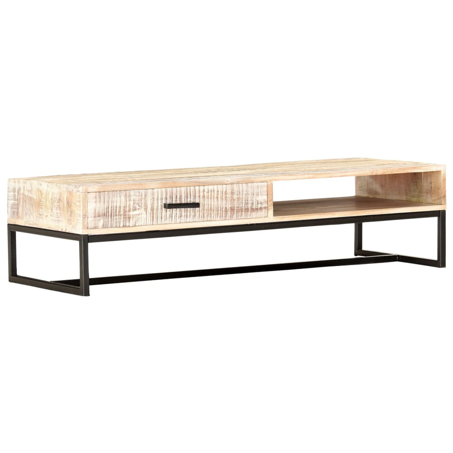 Salontafel 117x50x30 cm massief acaciahout wit