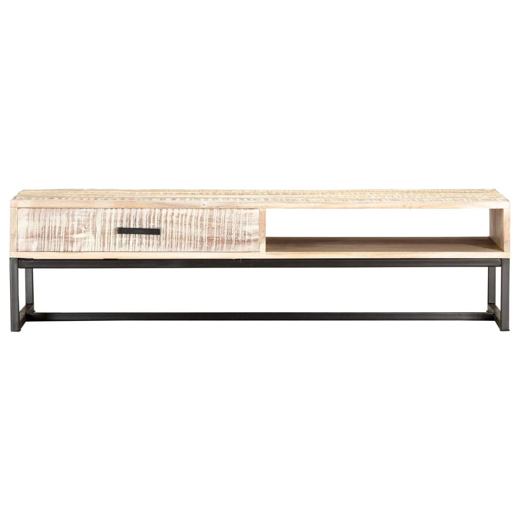 Salontafel 117x50x30 cm massief acaciahout wit