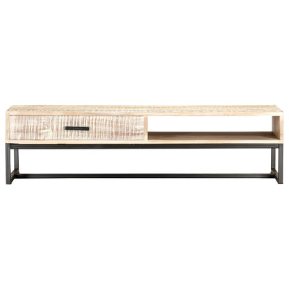 Salontafel 117x50x30 cm massief acaciahout wit