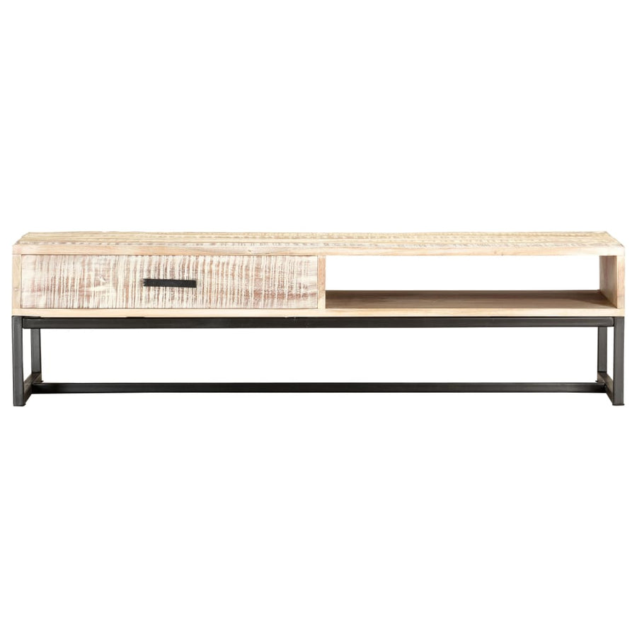 Salontafel 117x50x30 cm massief acaciahout wit