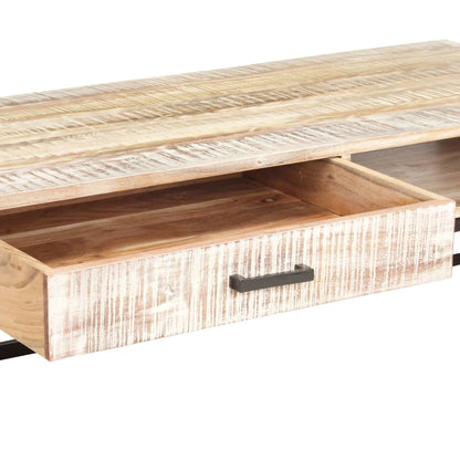 Salontafel 117x50x30 cm massief acaciahout wit