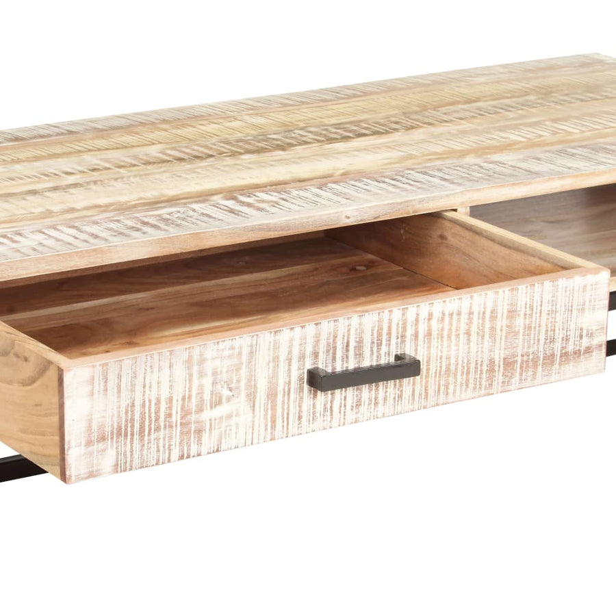 Salontafel 117x50x30 cm massief acaciahout wit