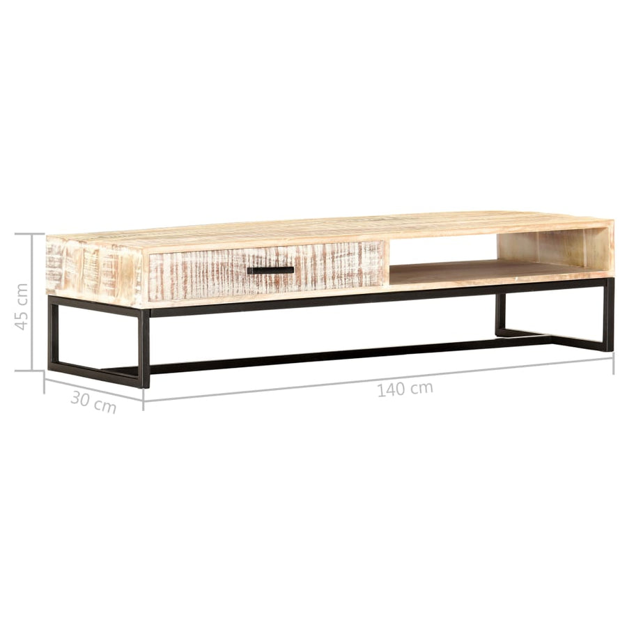 Salontafel 117x50x30 cm massief acaciahout wit