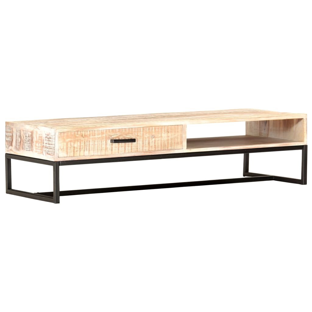 Salontafel 117x50x30 cm massief acaciahout wit