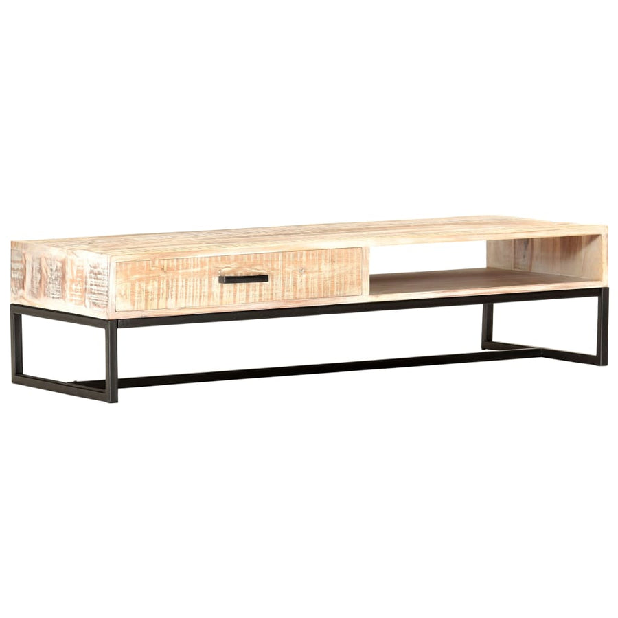 Salontafel 117x50x30 cm massief acaciahout wit