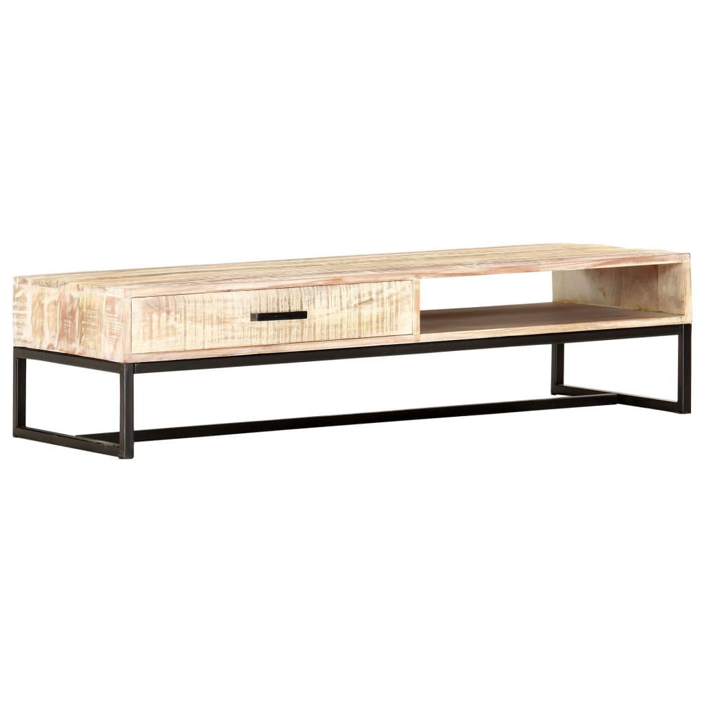 Salontafel 117x50x30 cm massief acaciahout wit