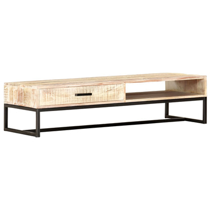 Salontafel 117x50x30 cm massief acaciahout wit