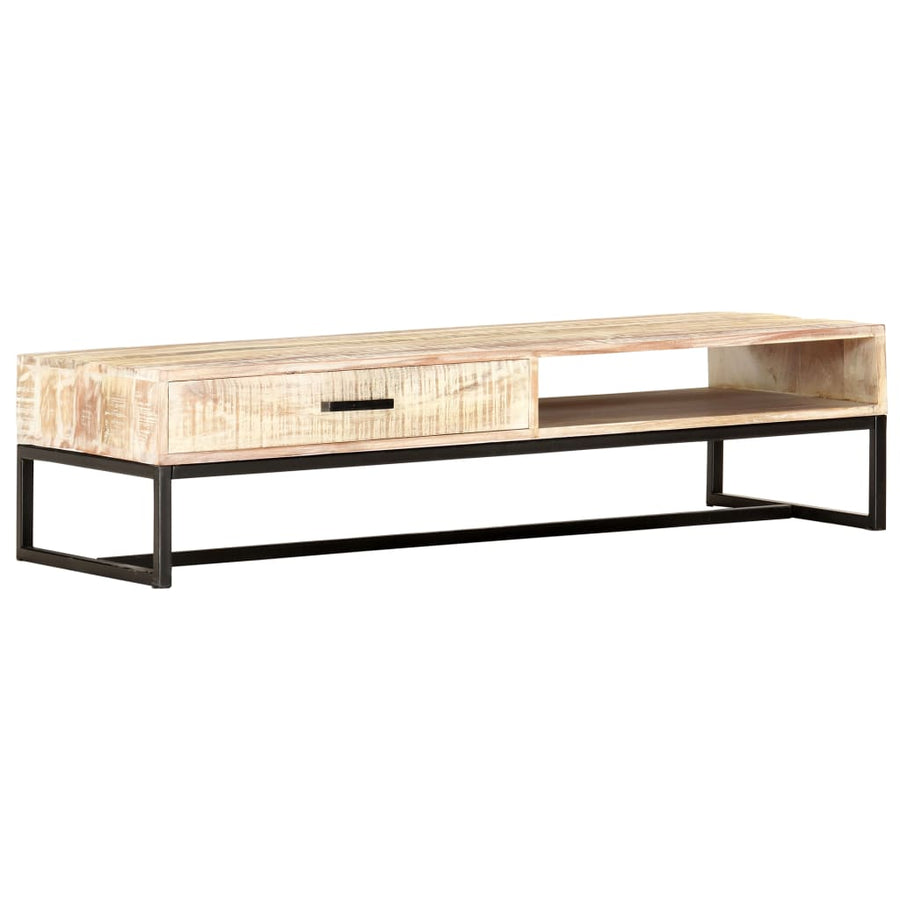 Salontafel 117x50x30 cm massief acaciahout wit