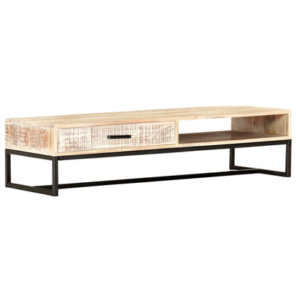 Salontafel 117x50x30 cm massief acaciahout wit