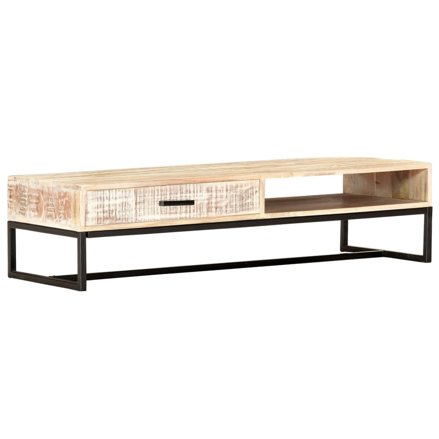 Salontafel 117x50x30 cm massief acaciahout wit