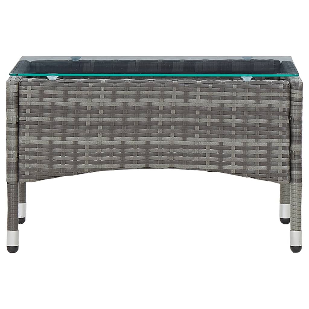 -Delige Loungeset Met Kussens Poly Rattan Grijs