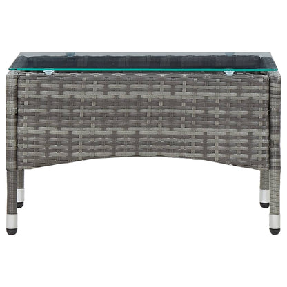 -Delige Loungeset Met Kussens Poly Rattan Grijs