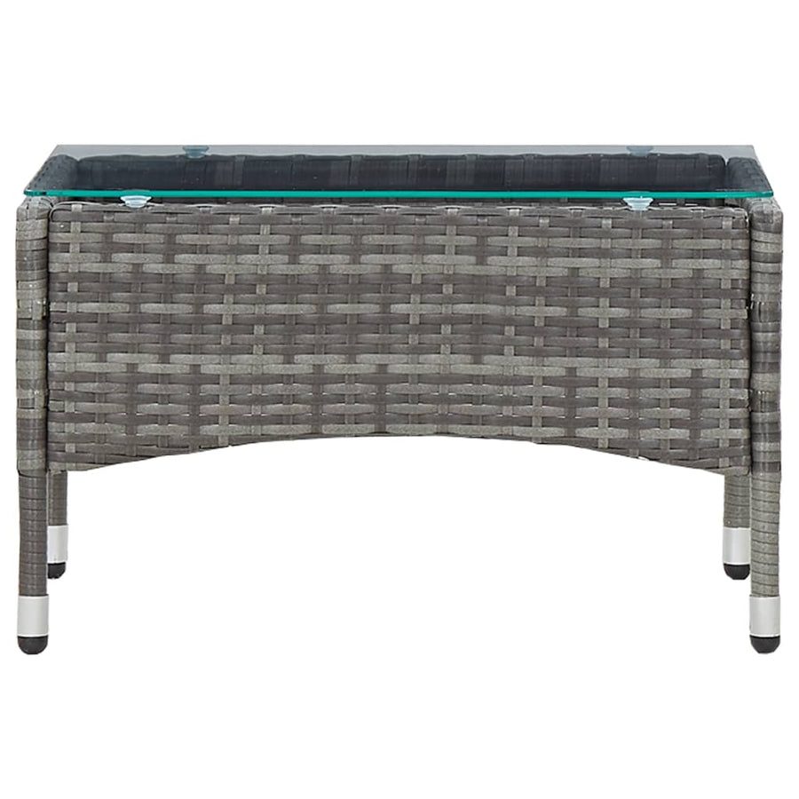 -Delige Loungeset Met Kussens Poly Rattan Grijs