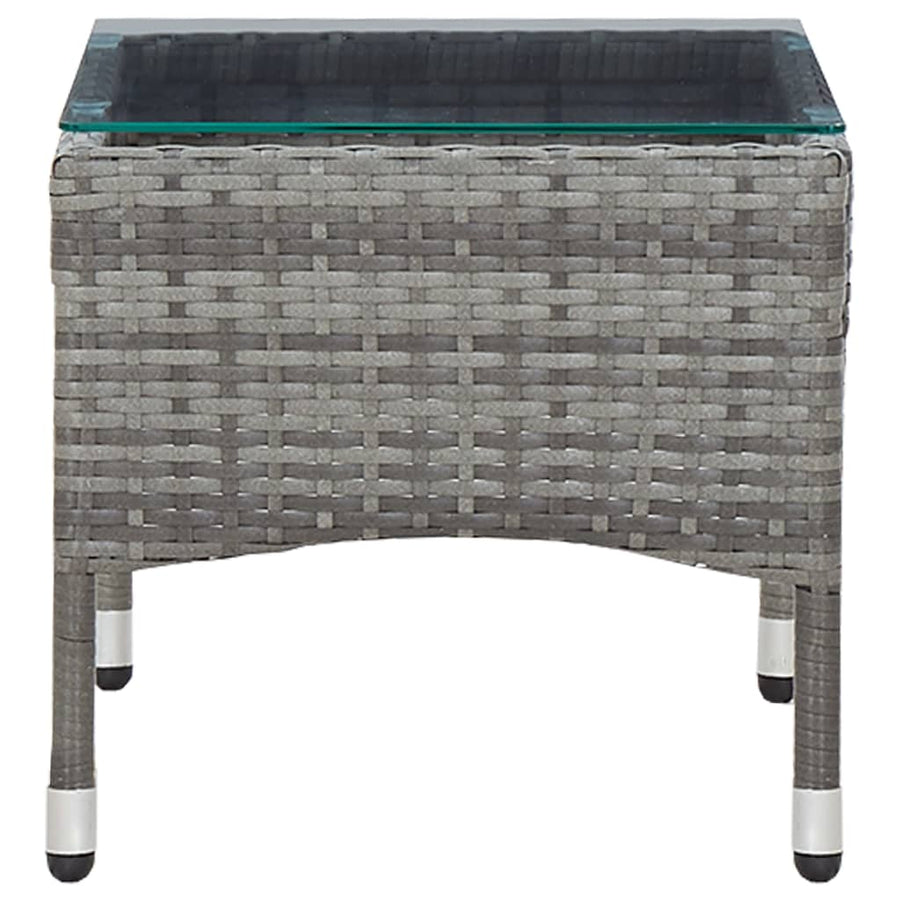 -Delige Loungeset Met Kussens Poly Rattan Grijs