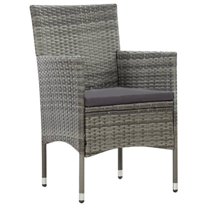 -Delige Loungeset Met Kussens Poly Rattan Grijs
