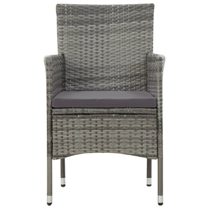 -Delige Loungeset Met Kussens Poly Rattan Grijs
