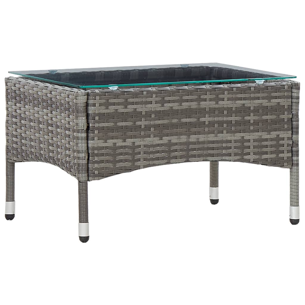 -Delige Loungeset Met Kussens Poly Rattan Grijs