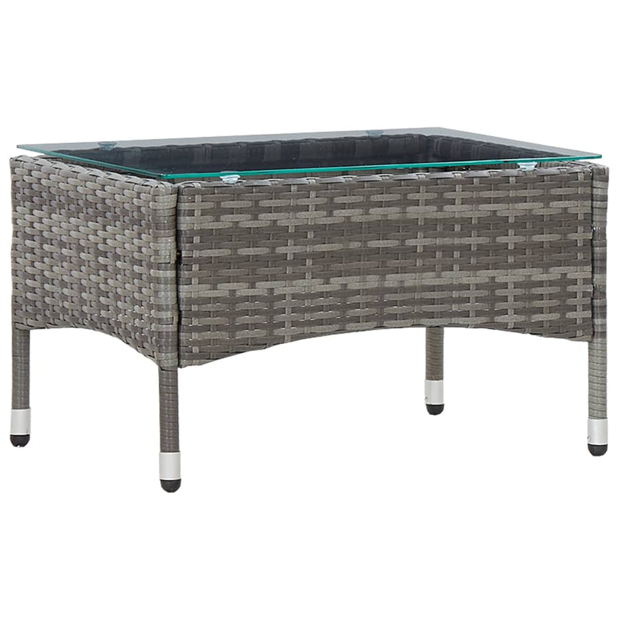 -Delige Loungeset Met Kussens Poly Rattan Grijs