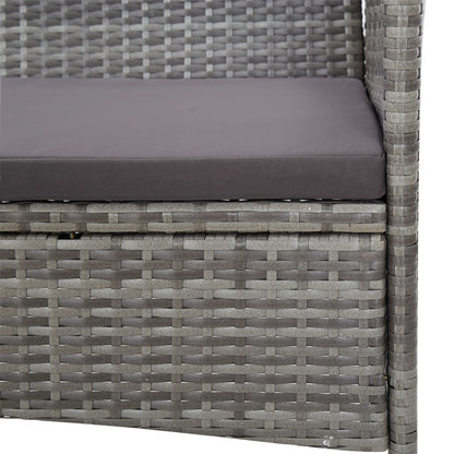 -Delige Loungeset Met Kussens Poly Rattan Grijs