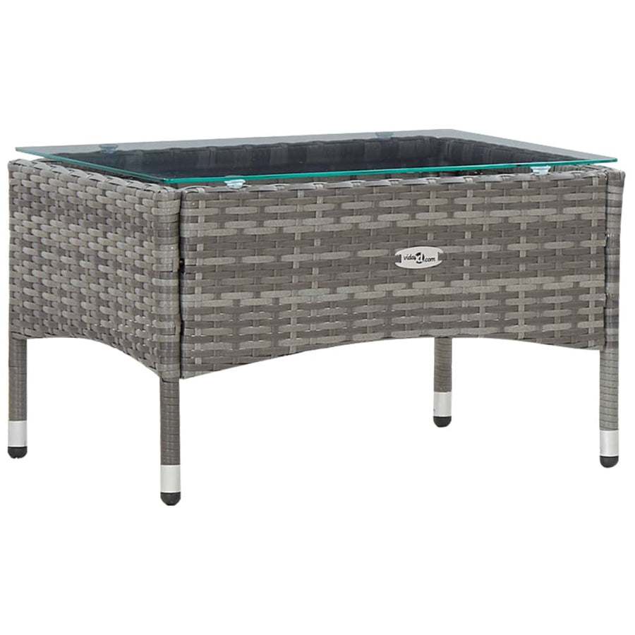 -Delige Loungeset Met Kussens Poly Rattan Grijs