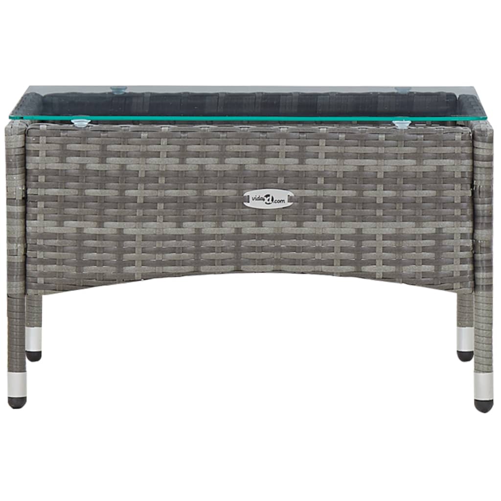 -Delige Loungeset Met Kussens Poly Rattan Grijs