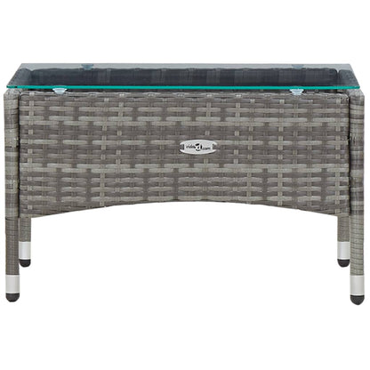 -Delige Loungeset Met Kussens Poly Rattan Grijs