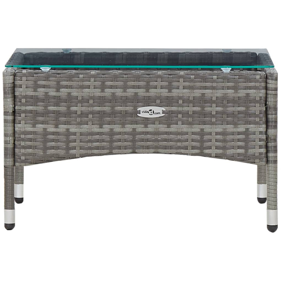 -Delige Loungeset Met Kussens Poly Rattan Grijs
