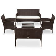 Loungeset 5-delig poly rattan bruin