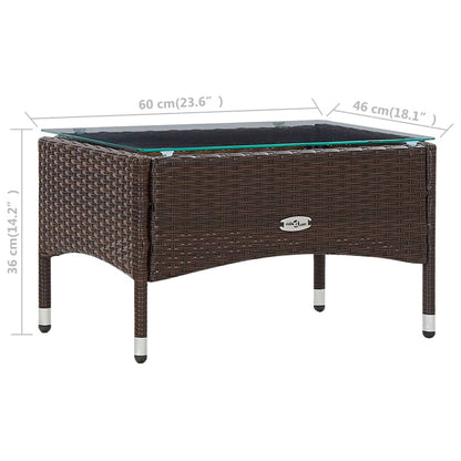 -Delige Loungeset Met Kussens Poly Rattan Bruin
