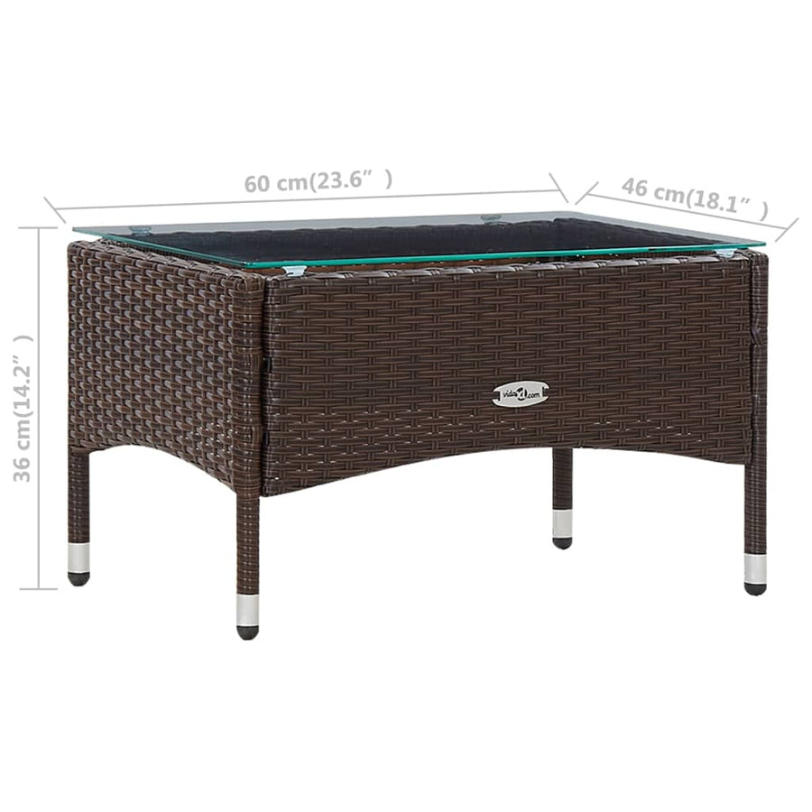 -Delige Loungeset Met Kussens Poly Rattan Bruin