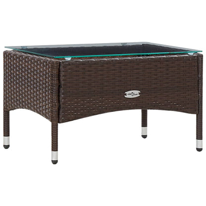 -Delige Loungeset Met Kussens Poly Rattan Bruin