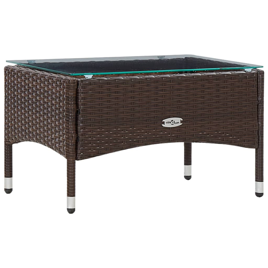 -Delige Loungeset Met Kussens Poly Rattan Bruin