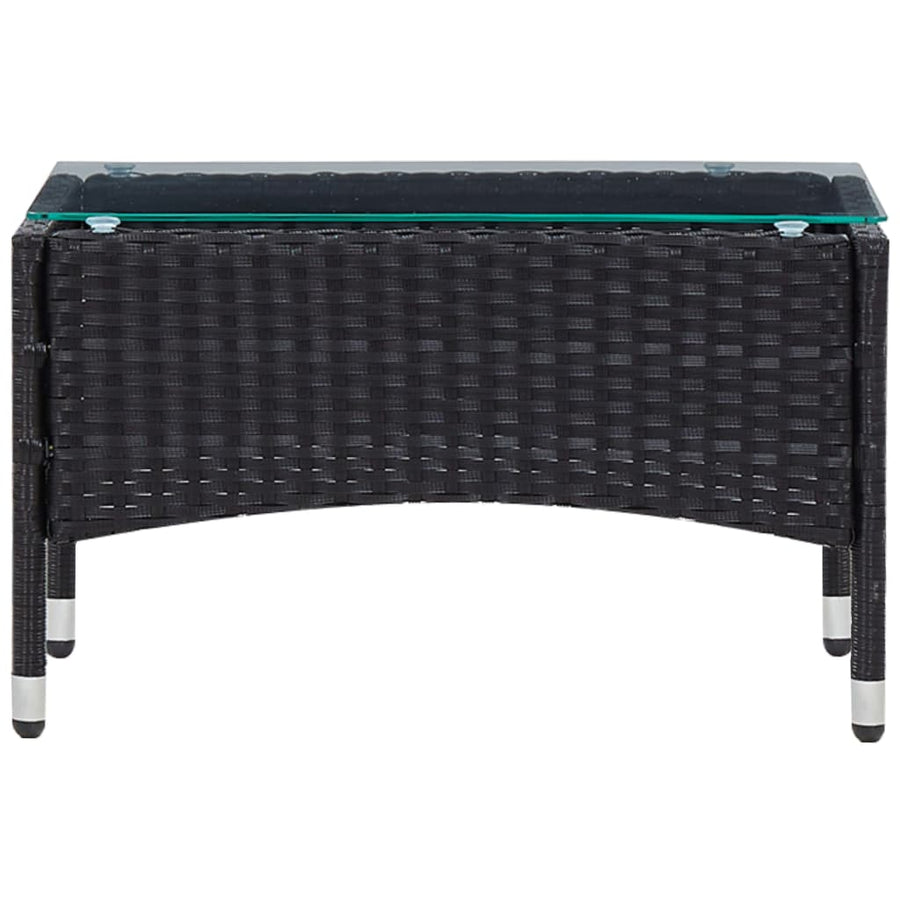 -Delige Loungeset Met Kussens Poly Rattan Zwart en crèmewit