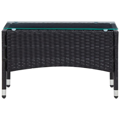 -Delige Loungeset Met Kussens Poly Rattan Zwart