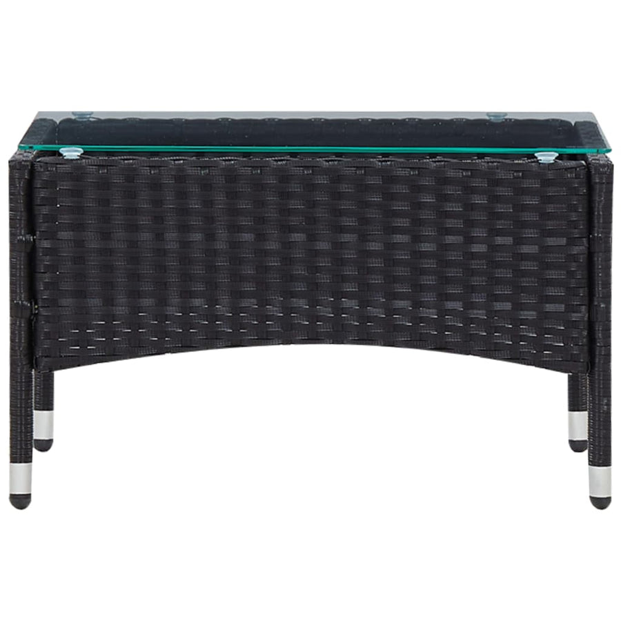 -Delige Loungeset Met Kussens Poly Rattan Zwart