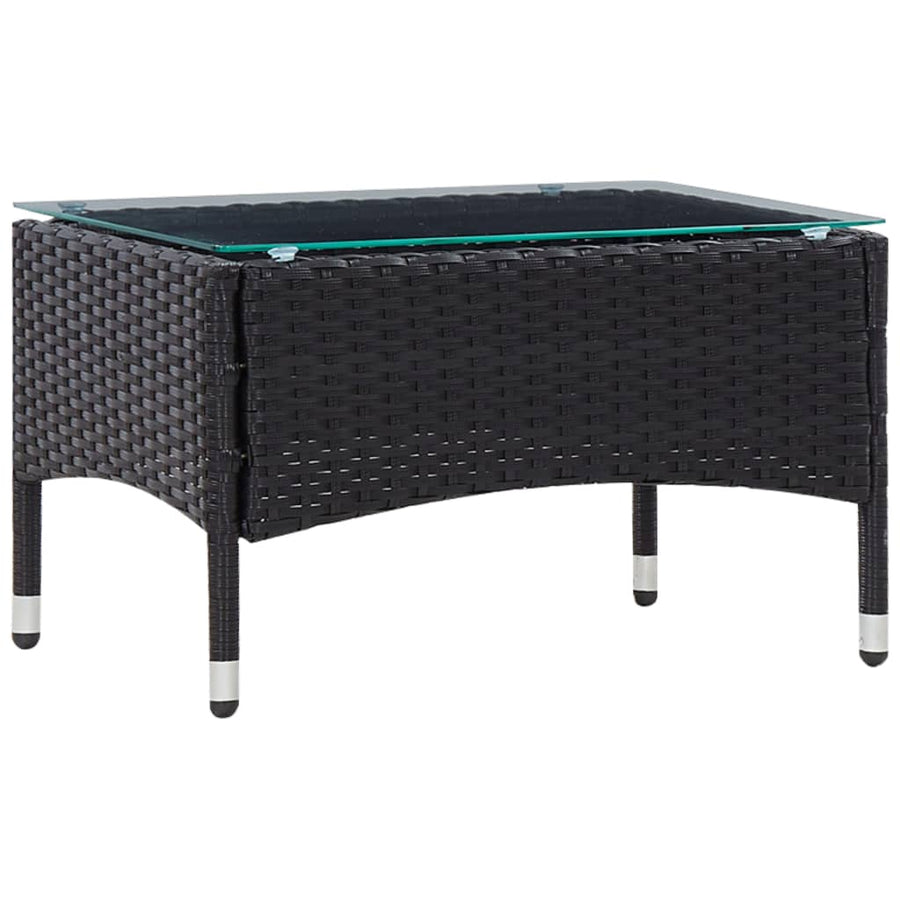 -Delige Loungeset Met Kussens Poly Rattan Zwart