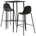 3-piece Bar Set dark grey fabric
