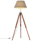 Vloerlamp driepoot 141 cm massief teakhout honingbruin