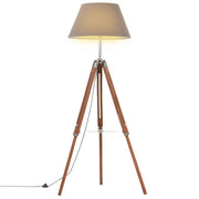 Vloerlamp driepoot 141 cm massief teakhout honingbruin