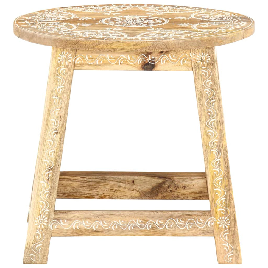Kruk Handgeschilderd 38X38X35 Cm Massief Mangohout