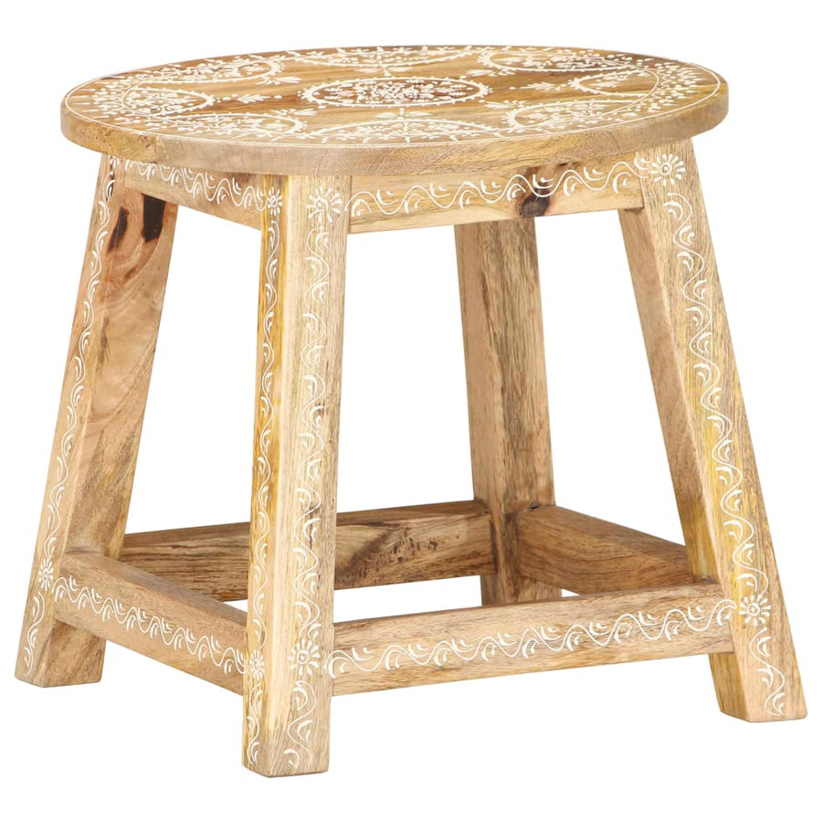 Kruk Handgeschilderd 38X38X35 Cm Massief Mangohout