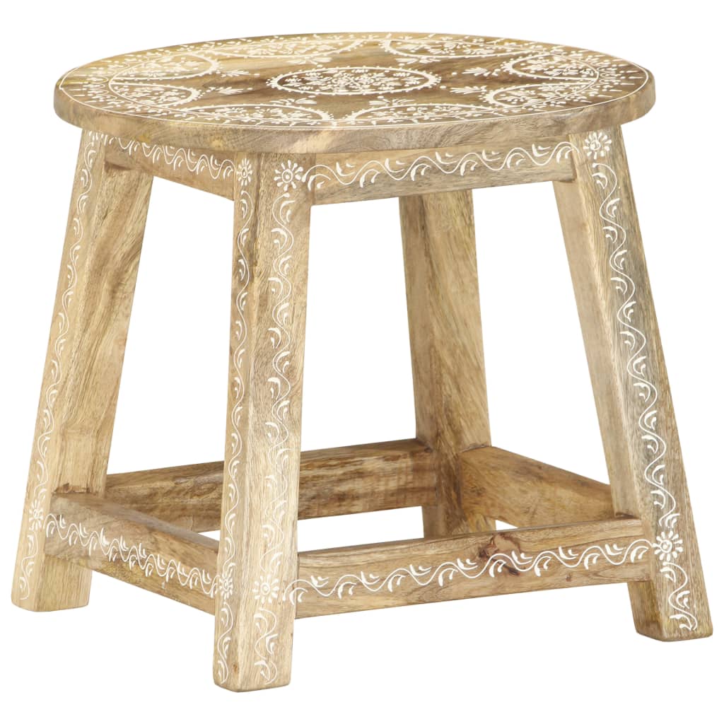 Kruk Handgeschilderd 38X38X35 Cm Massief Mangohout