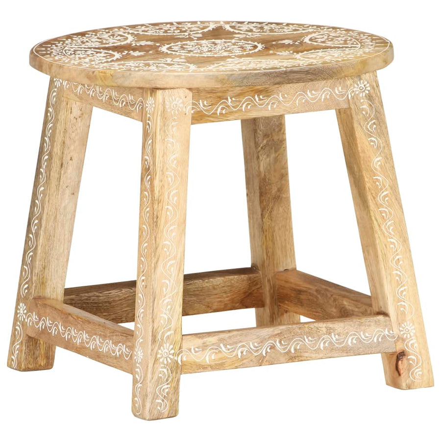 Kruk Handgeschilderd 38X38X35 Cm Massief Mangohout