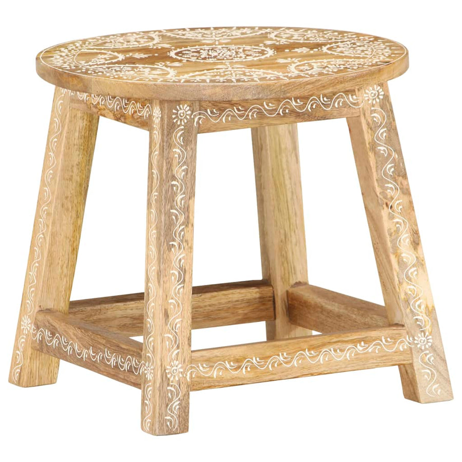 Kruk Handgeschilderd 38X38X35 Cm Massief Mangohout