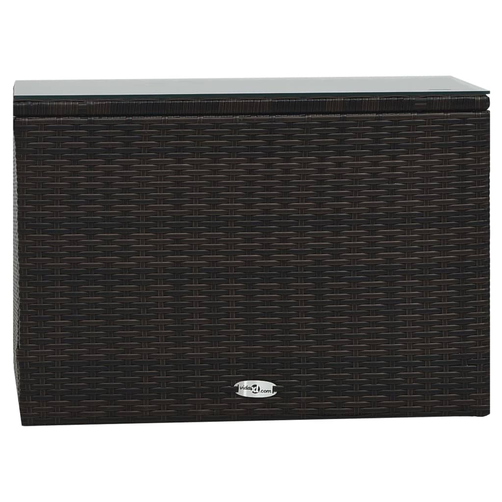-Delige Loungeset Met Kussens Poly Rattan Bruin