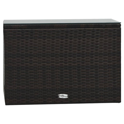 -Delige Loungeset Met Kussens Poly Rattan Bruin